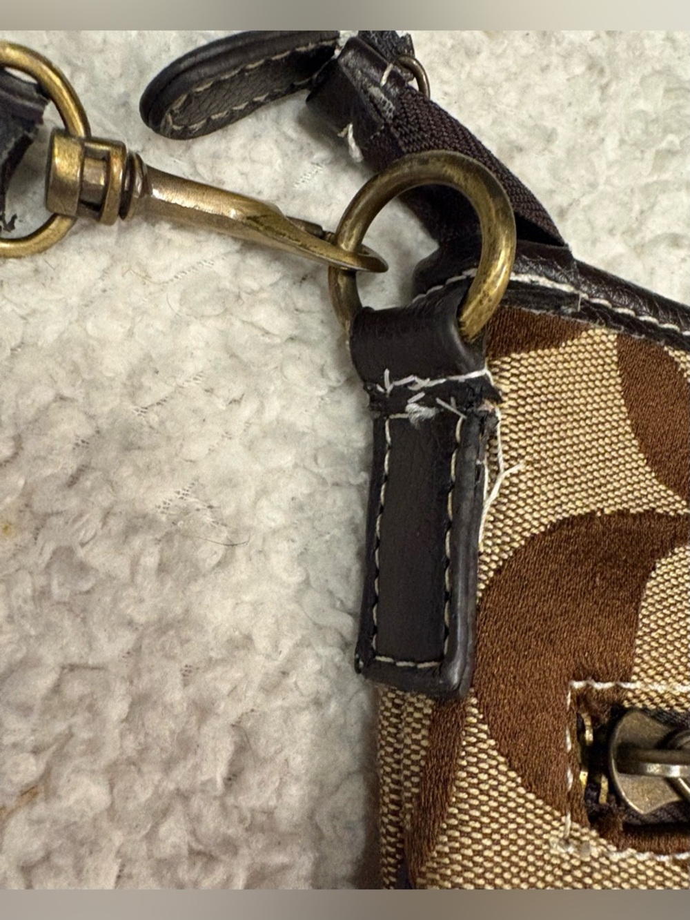 Coach Leather Logo Patch Strap in Dark Brown - Picture 7 of 9